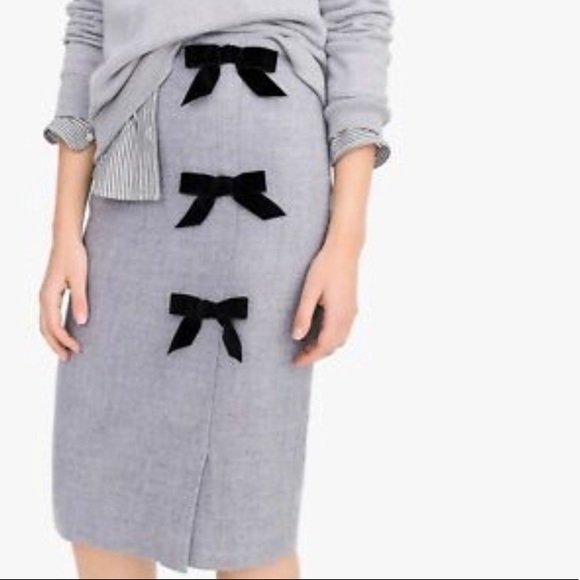 J.Crew NWT Bow Seam Wool Pencil Skirt Gray 6 - Picture 4 of 8